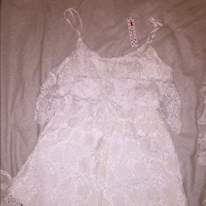 NWT Off White Lace Romper Medium